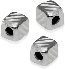 925 Sterling Silver Cube Beads 3mm 50 Pieces for Jewelry Making Supplies