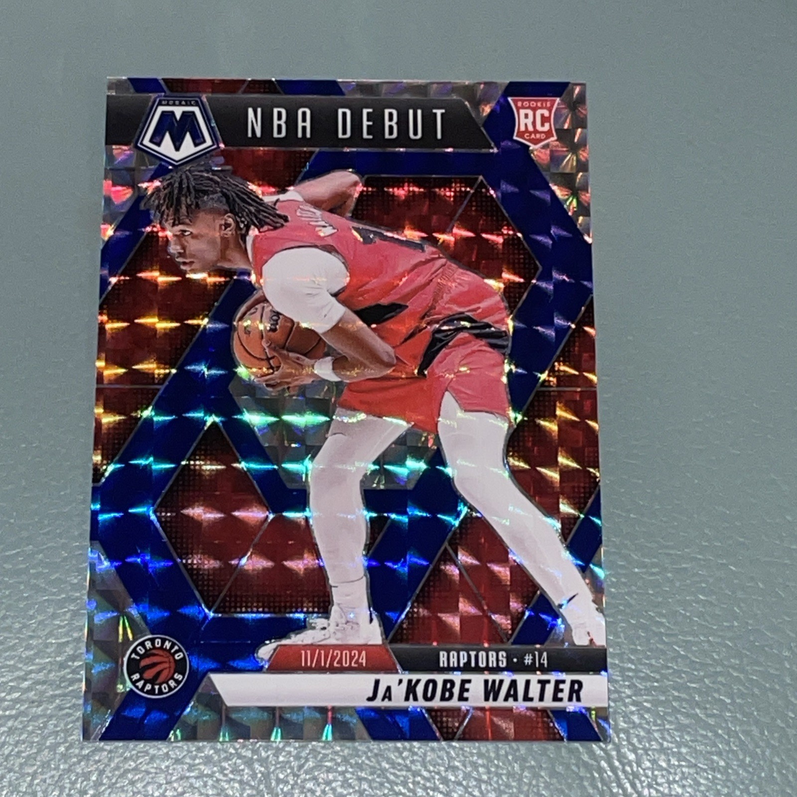 2024-25 Panini Mosaic Jakobe Walter NBA Debut RC Choice Blue /45 Tor Raptors