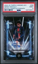2024-25 Topps Cromo UCC SENNY MAYULU #SM RC Novato Negro Lazer Automático PSA 9
