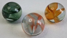 Vintage Vitro Agate Lot Of 3 Hybrid Cat  s Eye Marbles 5/8  All Mint 426049