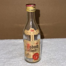 Mini botella de licor de vidrio vintage Asbach uralt uva brandy VACÍA