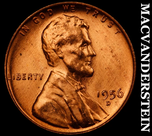 1956-D Lincoln Wheat Cent- Choice Gem Brilliant Uncirculated Luster #i8940