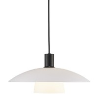 Pendelleuchte Verona, E27, IP20, Schwarz, Glas Opal Weiß