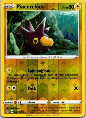 Pincurchin Reverse Holofoil Uncommon SWSH04: Vivid Voltage 062/185 NM