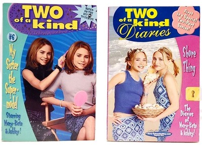 Mary Kate & Ashley Lot of 2 Paperback Books Two of a Kind Series Vtg 1999 & 2001