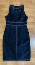David Meister Sheath Dress Womens Size 6 Fitted Sleeveless Shift Black Career