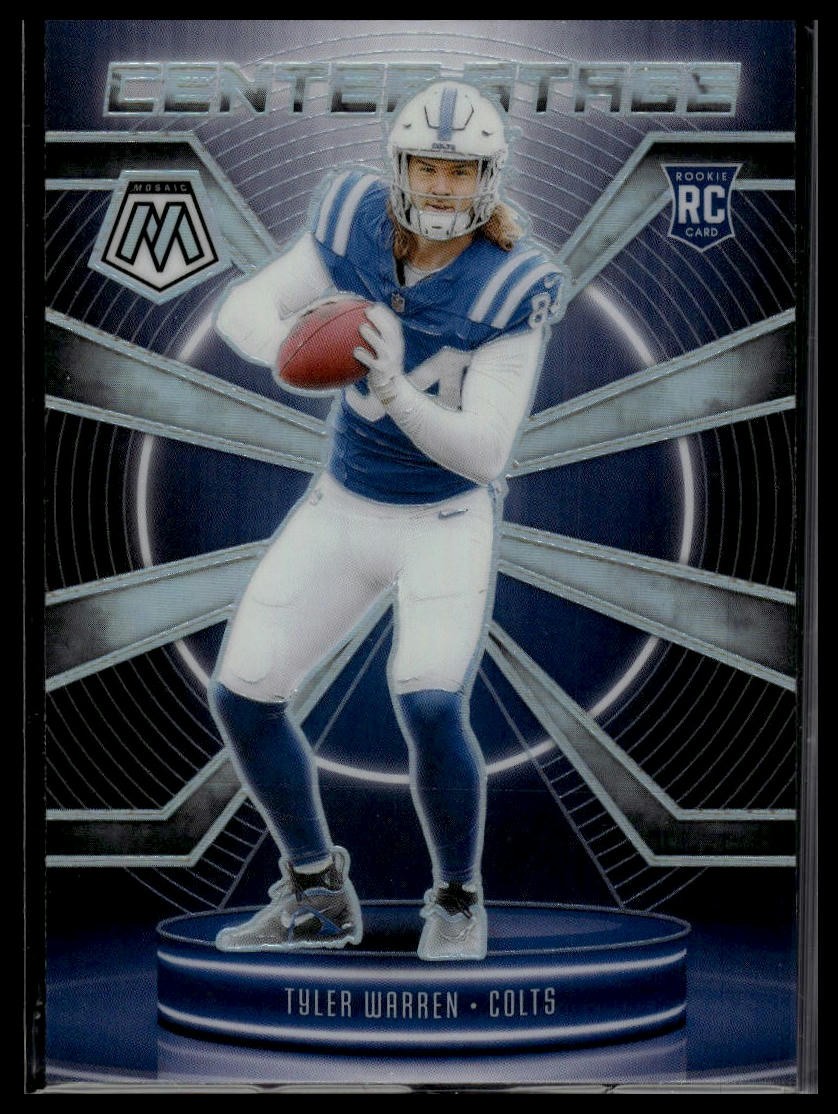 2025 Panini Mosaic #10 Tyler Warren Center Stage Mosaic Silver RC