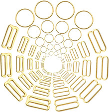 60 Pcs 8Mm 10Mm 12Mm 15Mm 20Mm Bra Hooks for Straps 3 Styles Sewing Hooks Bra Ri