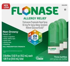 Flonase Allergy Relief Nasal Spray 144 x 3 Sprays 0.62floz 24 Hour EXP 11/2027