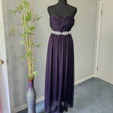City Triangles Juniors 1 Purple Strapless Sweetheart Chiffon Polyester Dress