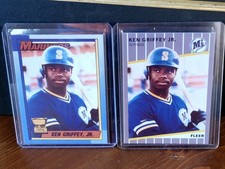 KEN GRIFFEY JR 2-Card Lot 1989 Fleer 1990 Topps All-Star Rookie Cup Bellingham
