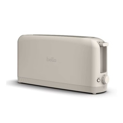 2-Slice Slim Toaster Oatmilk: Metal, 900W,Spot Clean, 6.85'' H, 3.58'' D, 14.88'' W