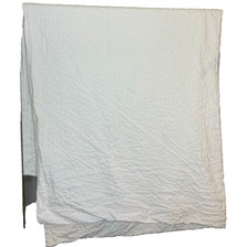 Ikea Full White Seersucker Cotton Duvet Cover with Two Pillowcases