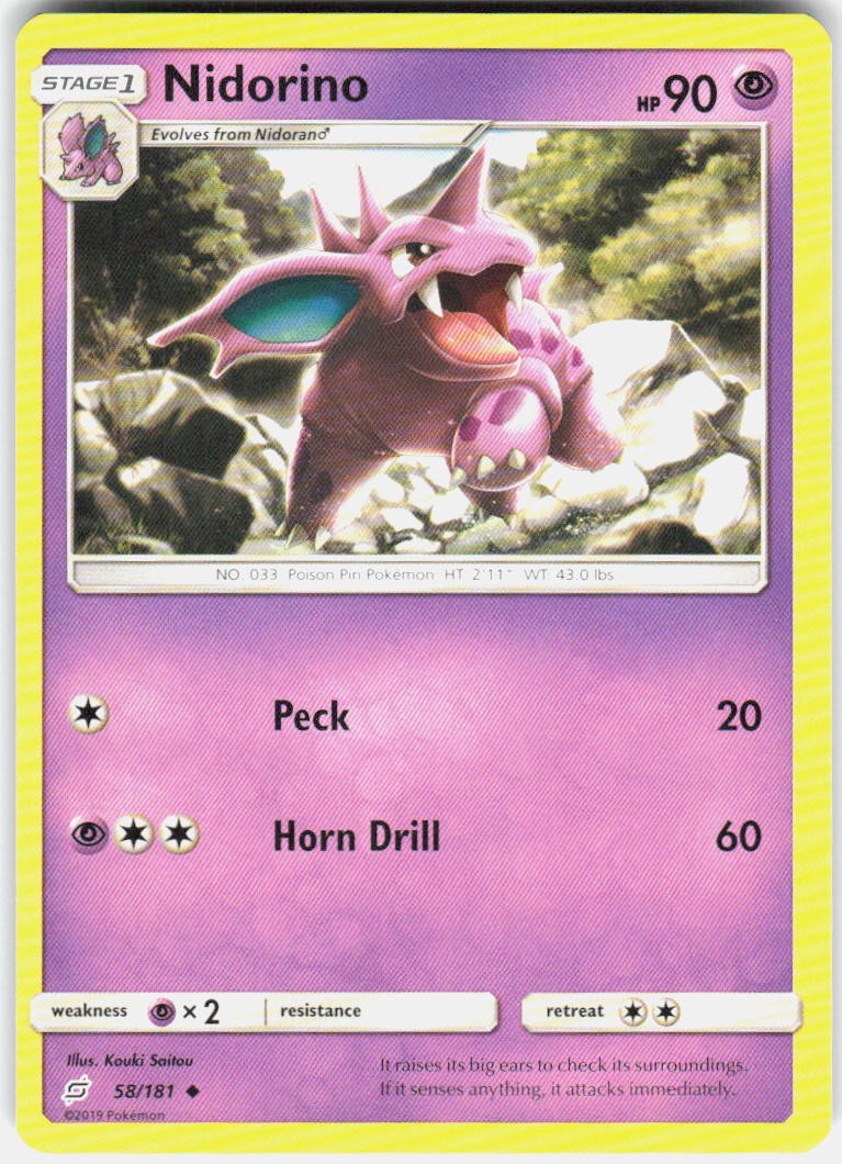 Nidorino 58/181 SM Team Up Pokemon