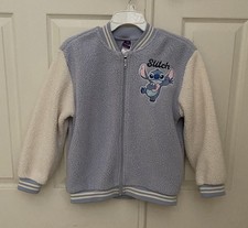Disney  Girls Stitch Super Soft Fleece Zip-Up Varsity Jacket  Size 14 L 