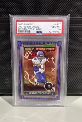 2023 Panini Phoenix - Hot Routes Justin Jefferson #HR-27 Purple /125 - PSA 10