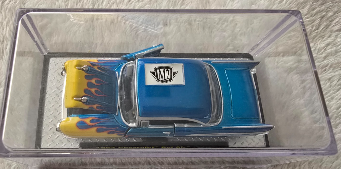 M2 Machines 1957 Chevrolet Bel Air Wild Cards WC-04 Flame Blue | eBay