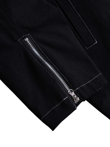Niepce Men's Techwear Long Black Utility Jacket Cyberpunk Long Windbreaker image 12