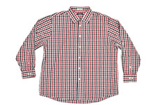 Chaps Men's Regular Size S Red Black Gingham Long Sleeve Dress Shirt