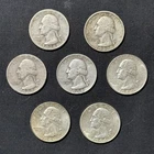 UNITED STATES - Lot of Seven (7) Washington Quarters with 1936-D, 1937-S, 1939-S
