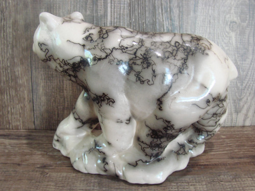 Navajo Pottery Horse Hair Bear Sculpture by Vail - Picture 7 of 9