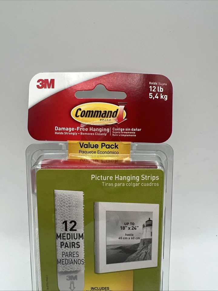 Command Picture Hanging Strips, White, 12 Medium Pairs Per Pack 1 Pack - Image 3 of 4