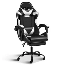 Gaming Chair, Computer Chair with Footrest, Height Adjustable & 90°-135° Tilt...