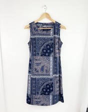 Tommy Hilfiger 6 Blue Paisley Boho Sleeveless Sheath Dress Women’s Size 6