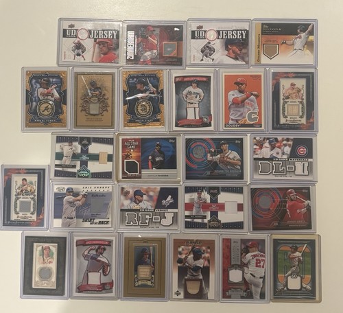 25 Card Baseball Lot ALL Game Used Jersey Lot Relics 2000s & 2010s All-Stars