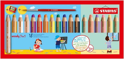 STABILO Multitalentstift woody 3 in 1, 18er Kartonetui 1 bis 20 Stk SPARE 23%