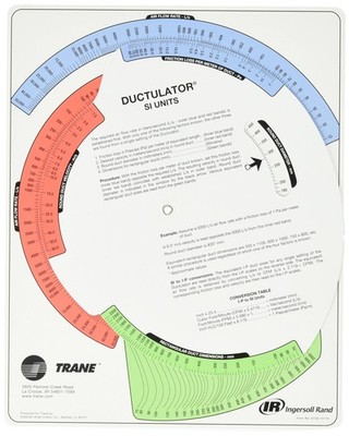 TD1 Ductulator with Sleeve, Duct Sizing Calculator