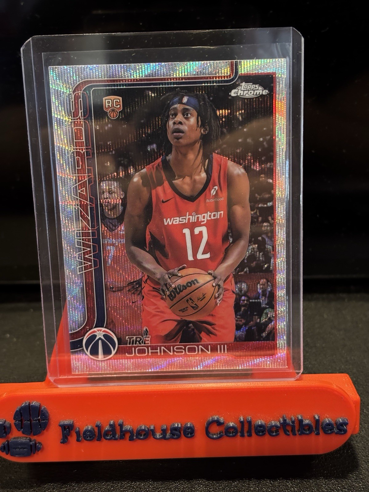 TRE JOHNSON III 2025-26 TOPPS CHROME #256 WAVE REFRACTOR RC WIZARDS