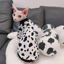 Winter Cat Clothes Cows Pattern Cowboy Loungewear for Devon Rex Cat clothing Sof