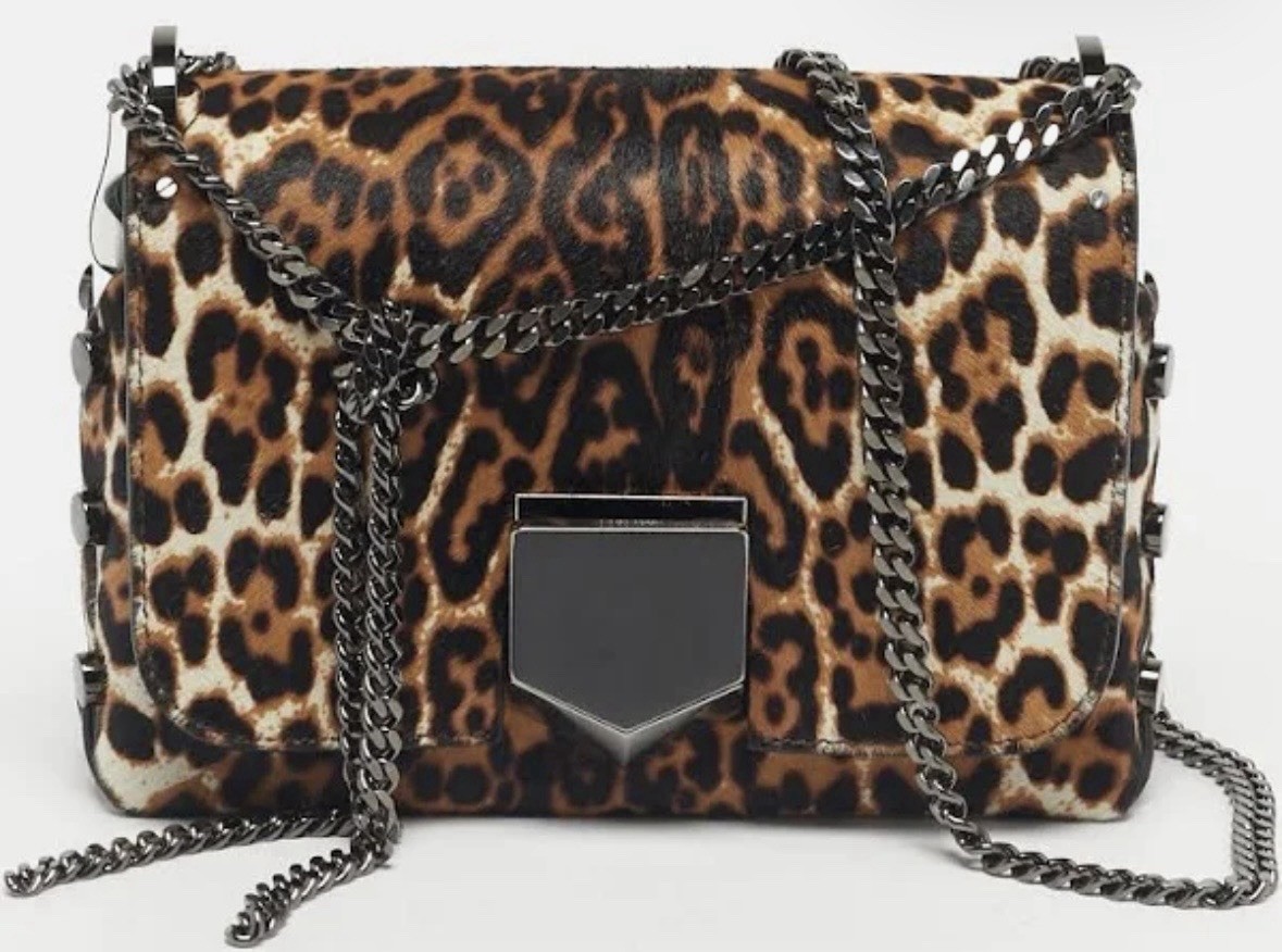 Jimmy Choo Lockett Petite Leopard Pony Hair Shoulder Bag – Excellent Condition