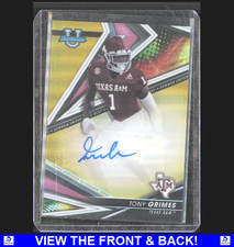Tony Grimes 2022 Bowman's Best University Gold /50 UNLV Auto NFL Draft Holo