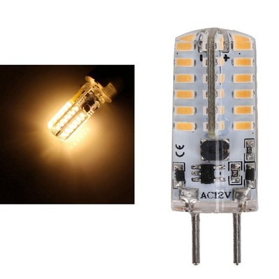 Warm White 48LED Silicone Bulb 3W 300LM GY6.35 BiPin Bulb AC12V For Chandelier C