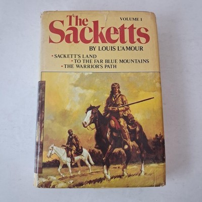 Vintage The Sacketts Volume 1 Louis L'Amour Hardcover Yellow Bantam Book Club