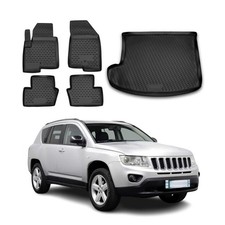 Custom Floor Mats Cargo Liners For Jeep Patriot 2007-2017 Black 5 Pcs