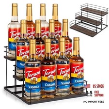 kimilus 12 Bottle Capacity Coffee Syrup Organizer 3 Tier 3 Tier 12 Bottle