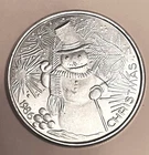 1986 Christmas 1 Troy Oz .999 Silver Round Snowman Wreath Bird Coin