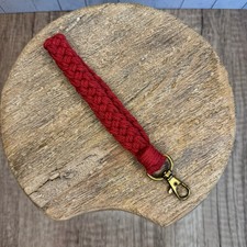 Dark Red Wristlet Purse Strap Macrame  Bag Charm Keychain Accessory NEW