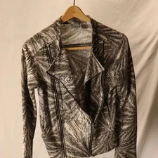 Daytrip Cotton motto jacket women size M double zip front cotton zippered cuff