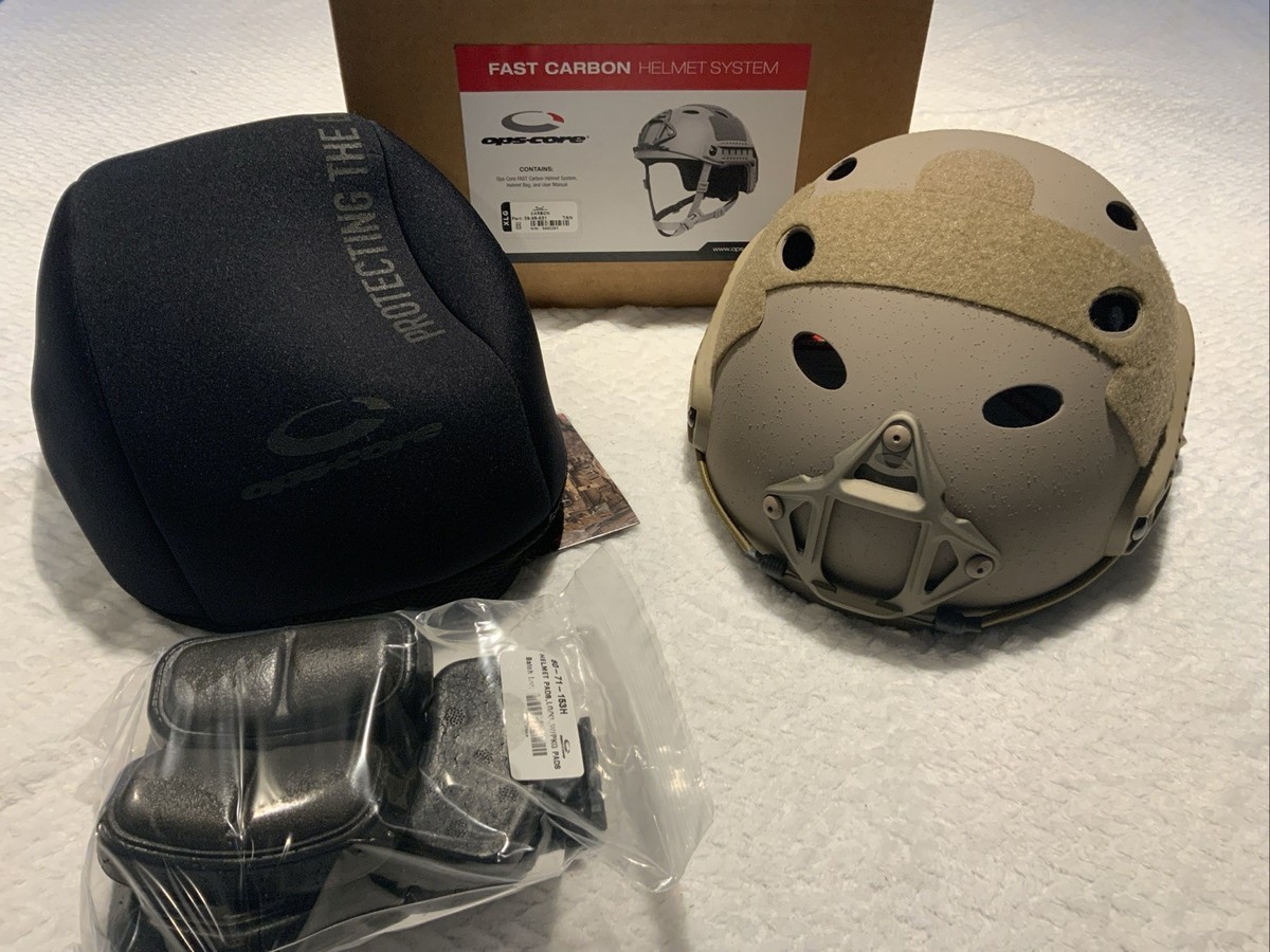 OPS-CORE FAST SF CARBON HELMET SYSTEM XLarge Tan Vented Lux Liner