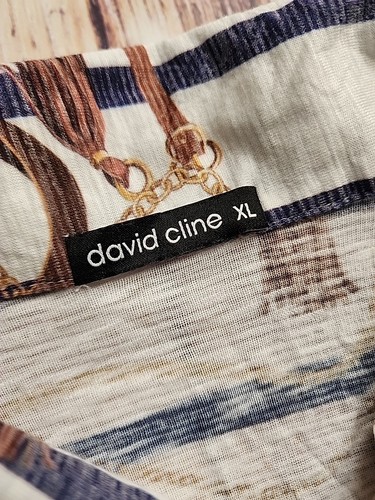 David Cline Shirt Womens XL Crushed Snap Rope Equestrian Bit Bridle Western Chic - Picture 7 of 11