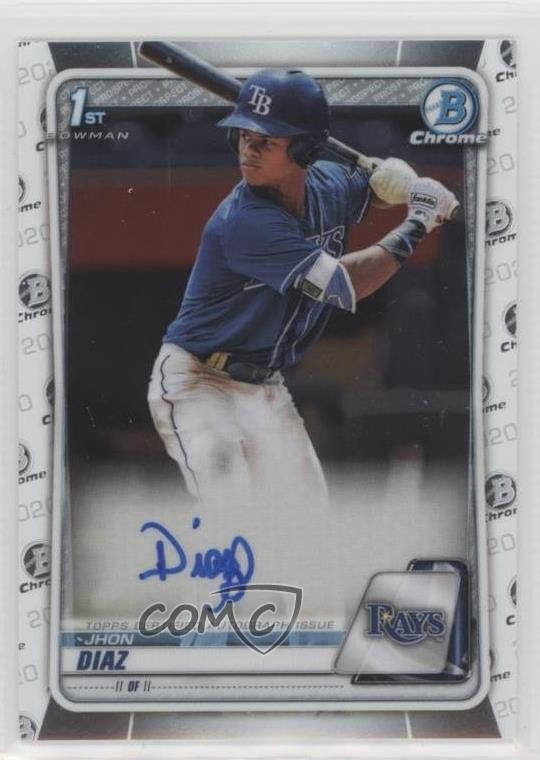 2020 Bowman Chrome Prospects Auto Jhon Diaz #CPA-JDI Auto 2r1