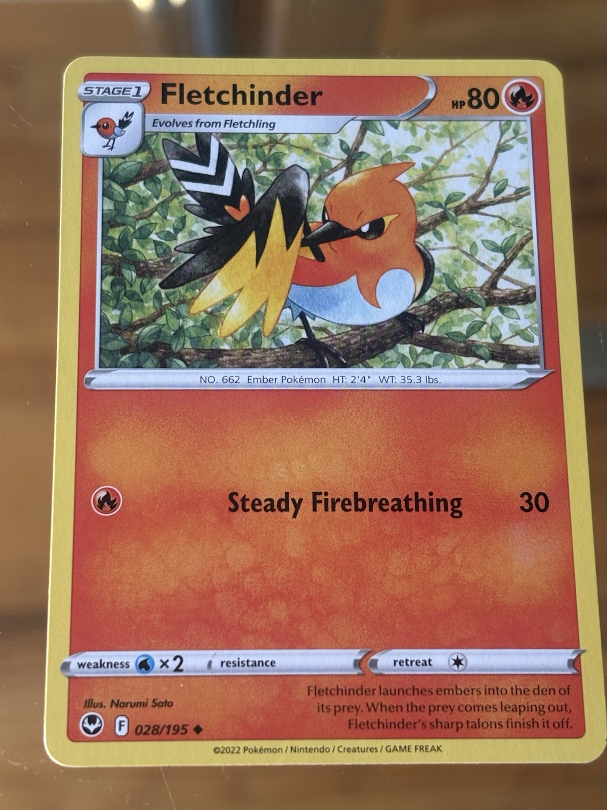 Fletchinder Pokemon TCG Card 028/195