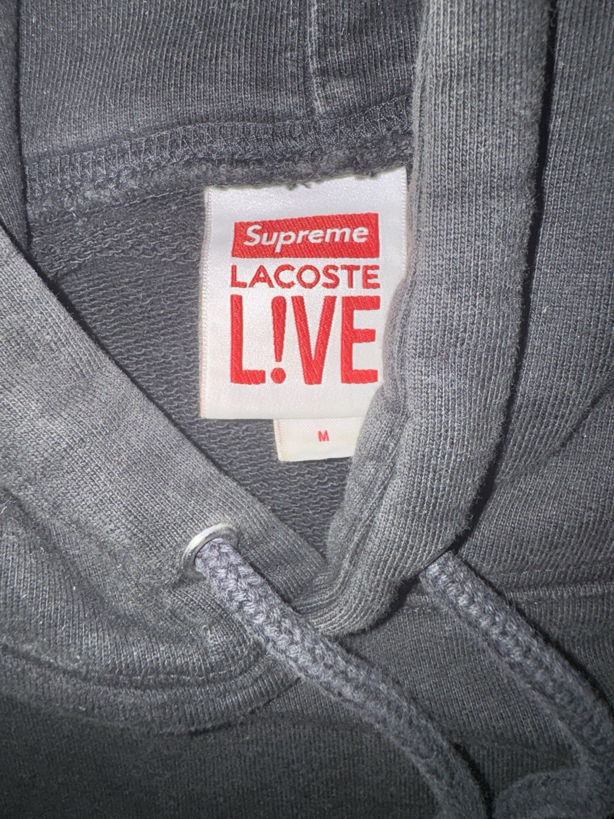 Supreme X Lacoste Men’s Hoodie| Black Size Medium Used image 4