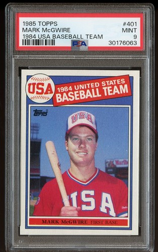 1985 Topps MARK McGWIRE #401 1984 USA Baseball Rookie RC - Well-Centered - PSA 9