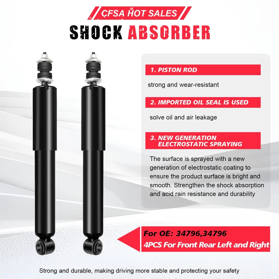 Conjunto de puntal de amortiguador trasero delantero de 4 piezas para Ford E-150 Econoline Club Wagon 1992-06 Foto 2 de 4