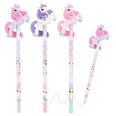 Ylvi 1x Bleistift mit 3-D- Einhorn Topper, 0,7 mm für Mädchen - zufällige Auswah
